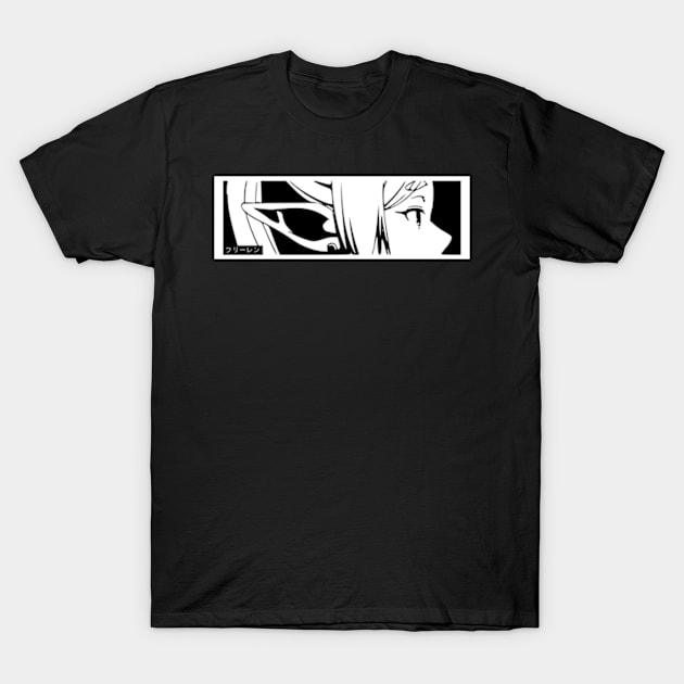 Frieren Side View Face Minimalist - Sousou no Frieren or Frieren Beyond Journey's End Anime and Manga - Black and White Elf Girl Characters - February Winter 2024 D9 SNF-158 T-Shirt by Animangapoi